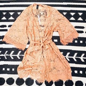 Soft Peachy pink LACE ROBE 💕
